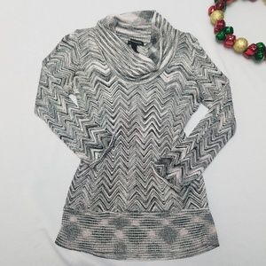 INC Sweater Size L - Gray, Pink & White